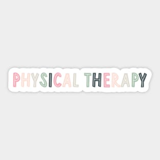 physical therapy - pink/green Sticker